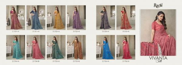 Ruchi Vivanta Silk 18 Beautiful Styles Designer Saree Collection